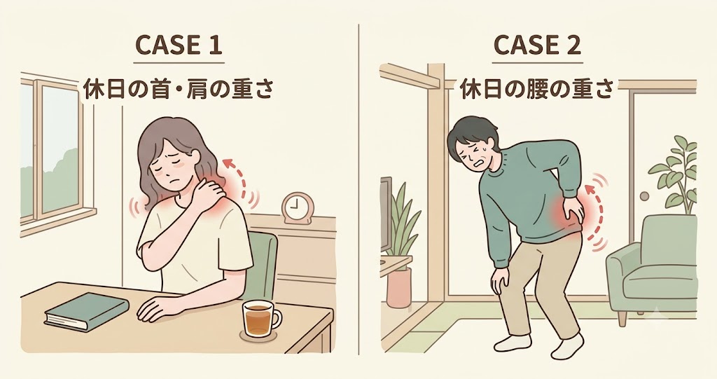 肩こり・腰痛の人のパターンの様子