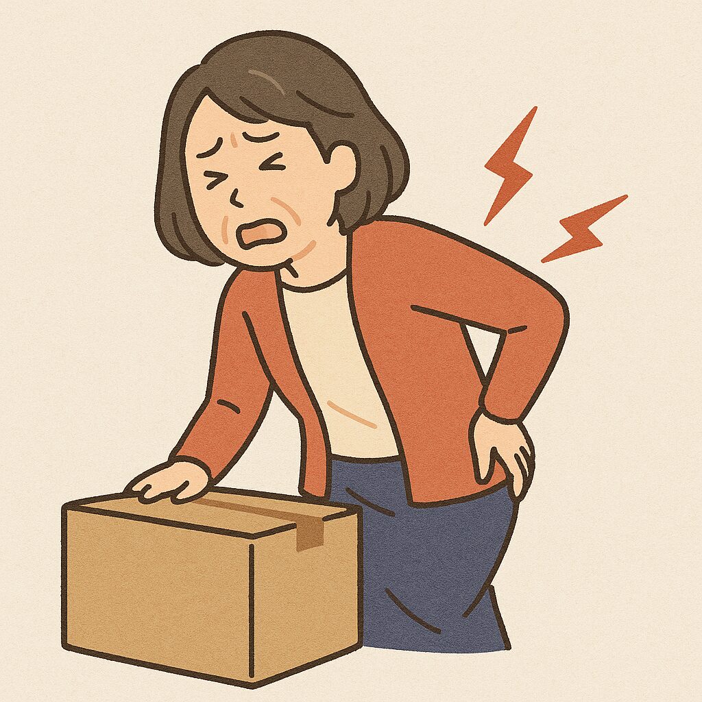 ぎっくり腰になった女性