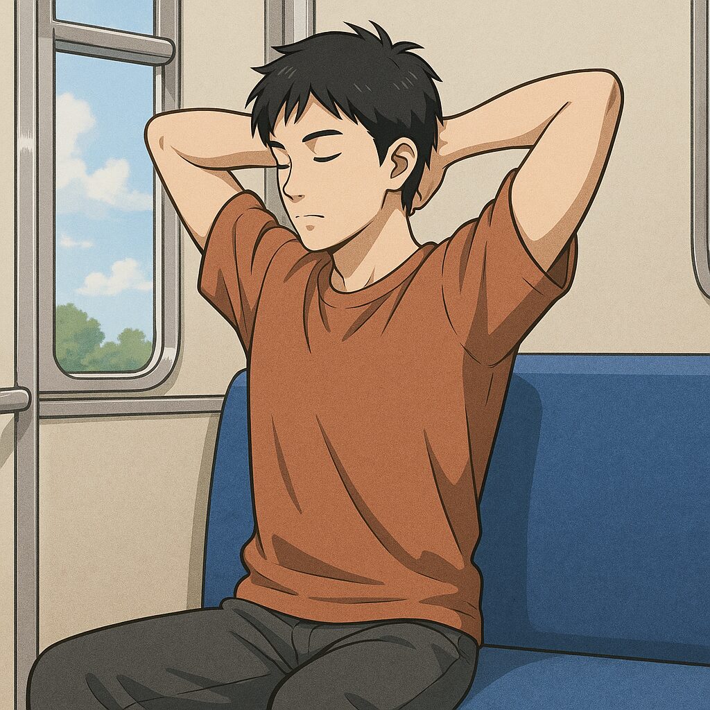 長時間の移動中でもできる首と肩のセルフケア