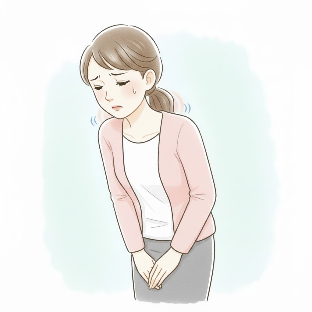 首や肩が緊張していいる女性