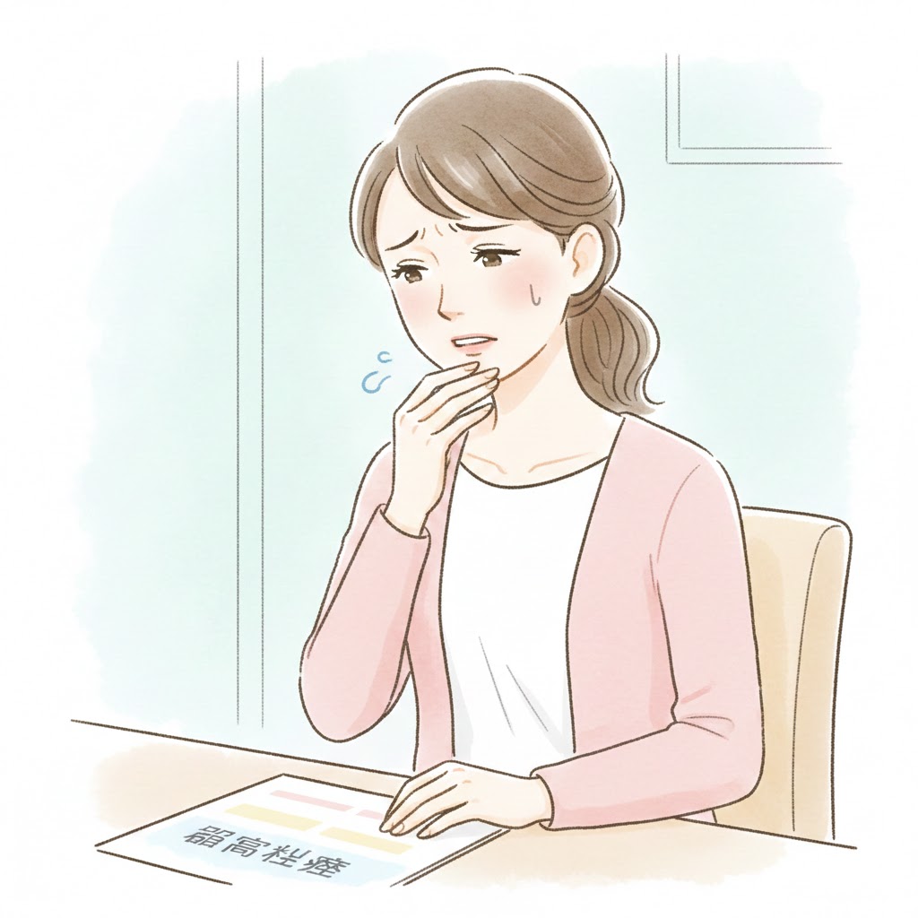 が痛くて悩んでいる様子