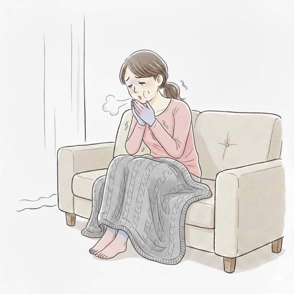 手足が冷えている女性