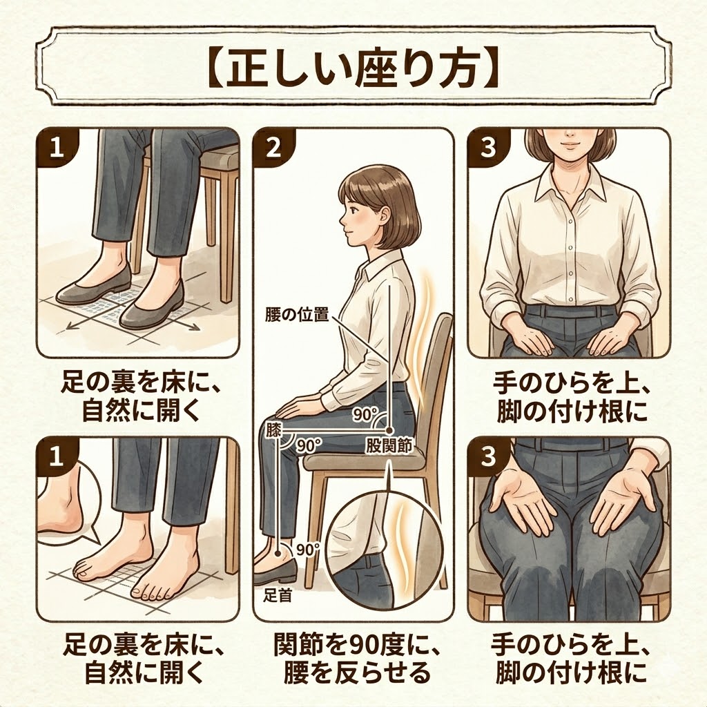 正しい座り方の画像