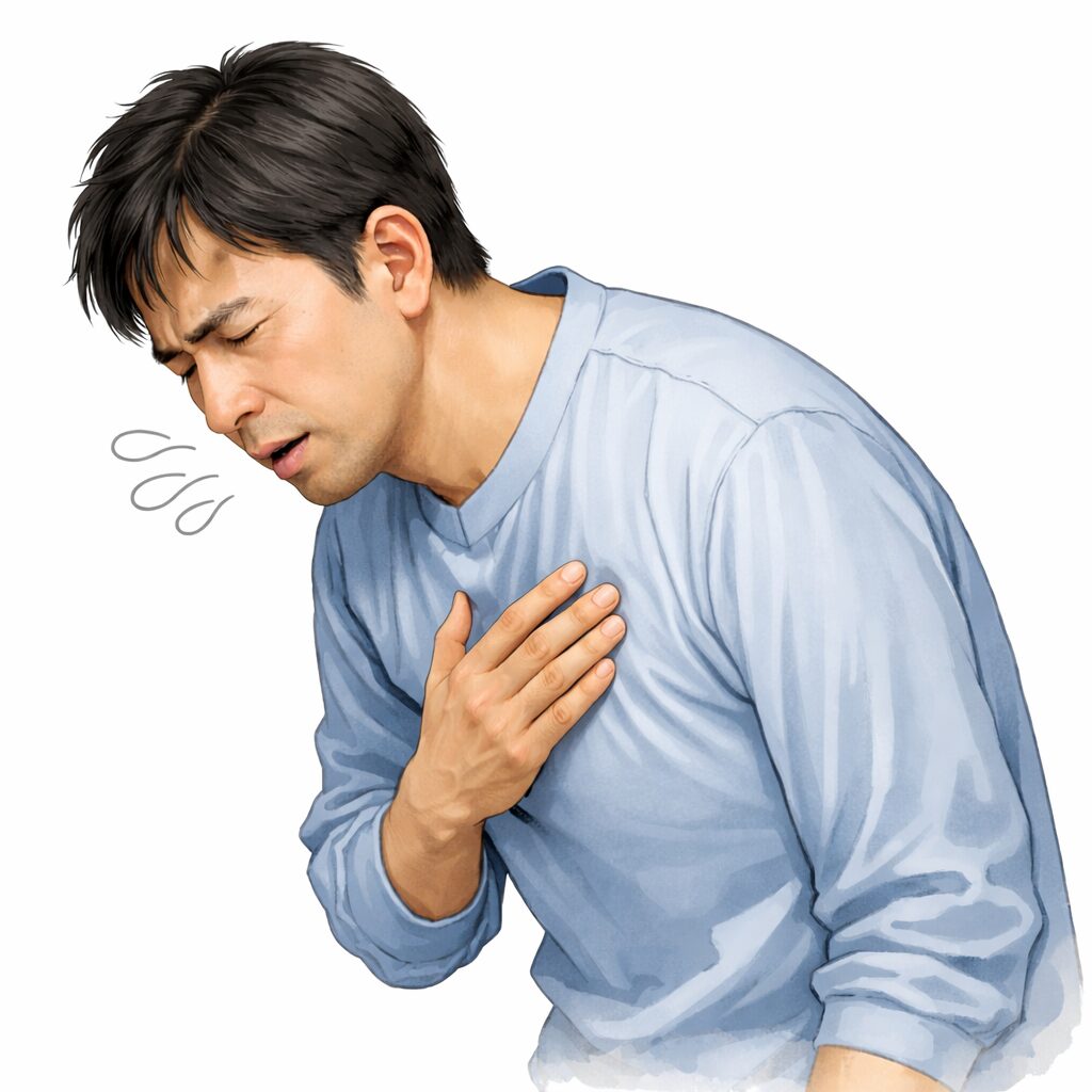 息がしづらい様子