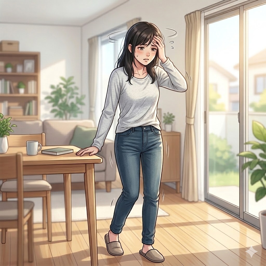 眩暈がしている女性