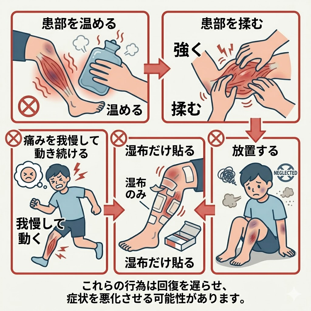 肉離れの時にやってはいけないこと