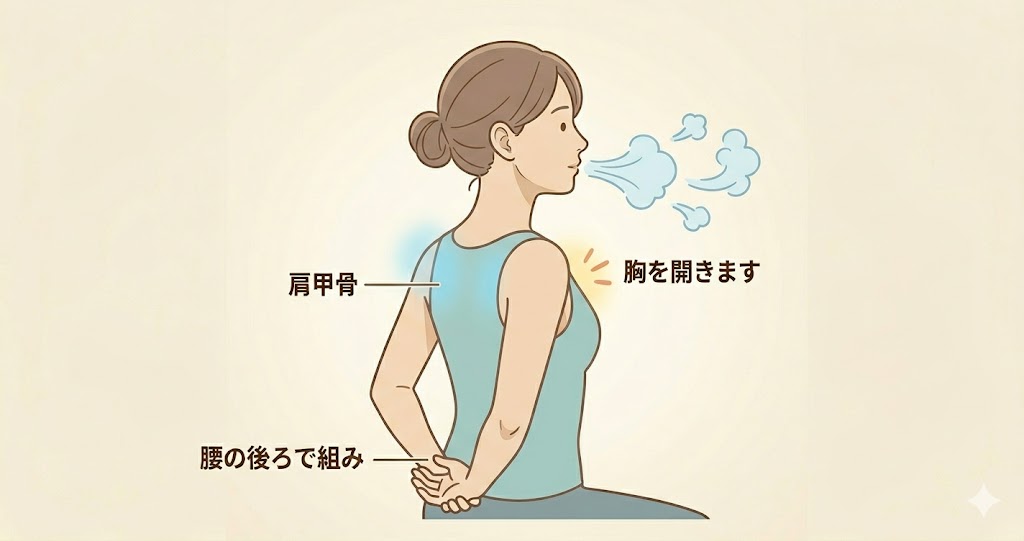 胸を開くストレッチイラスト