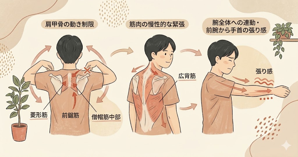 腕が張る症状のイメージ