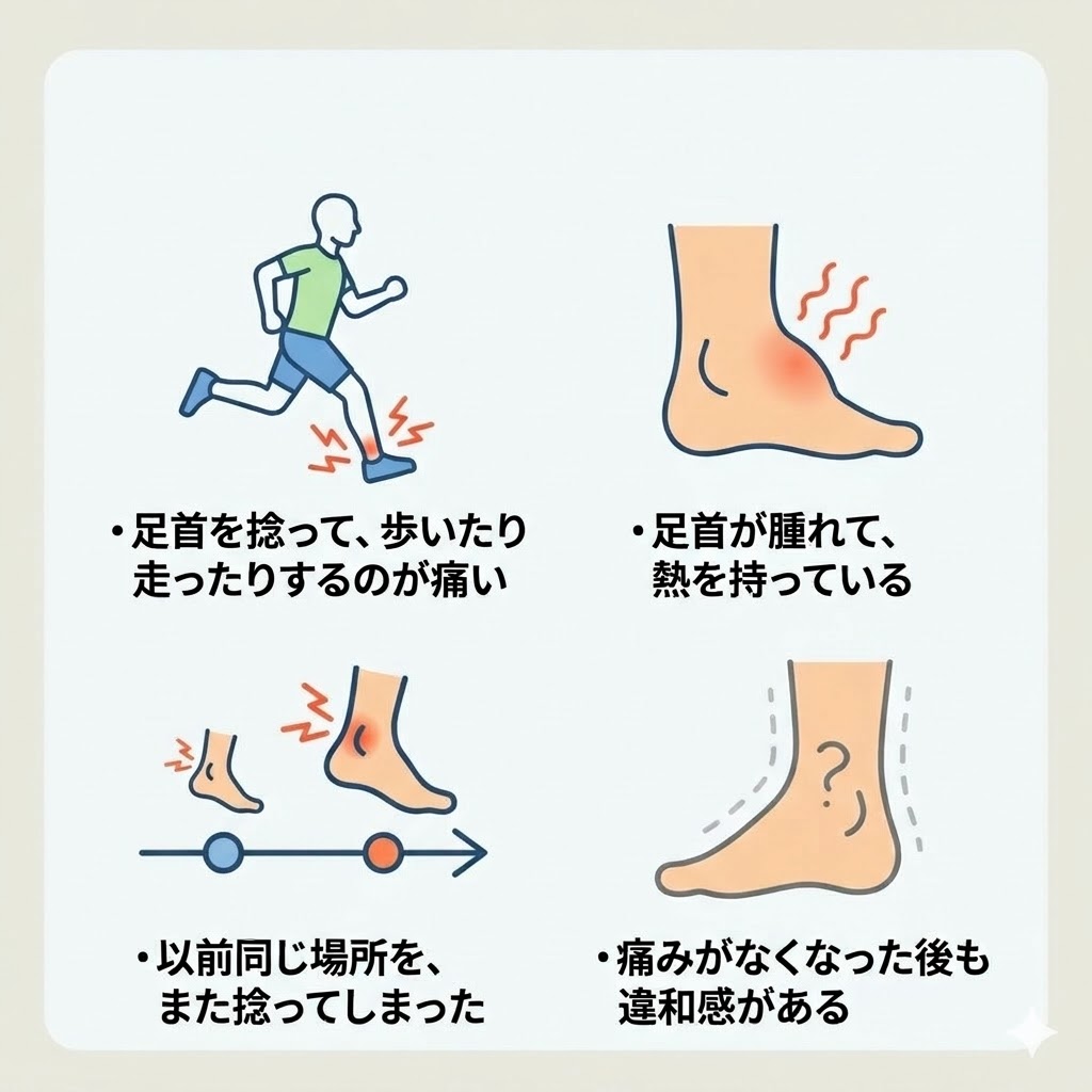 足首を捻挫した時の症状