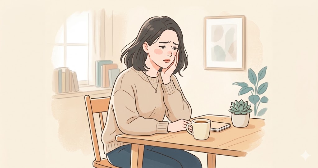 顎が痛い女性の様子