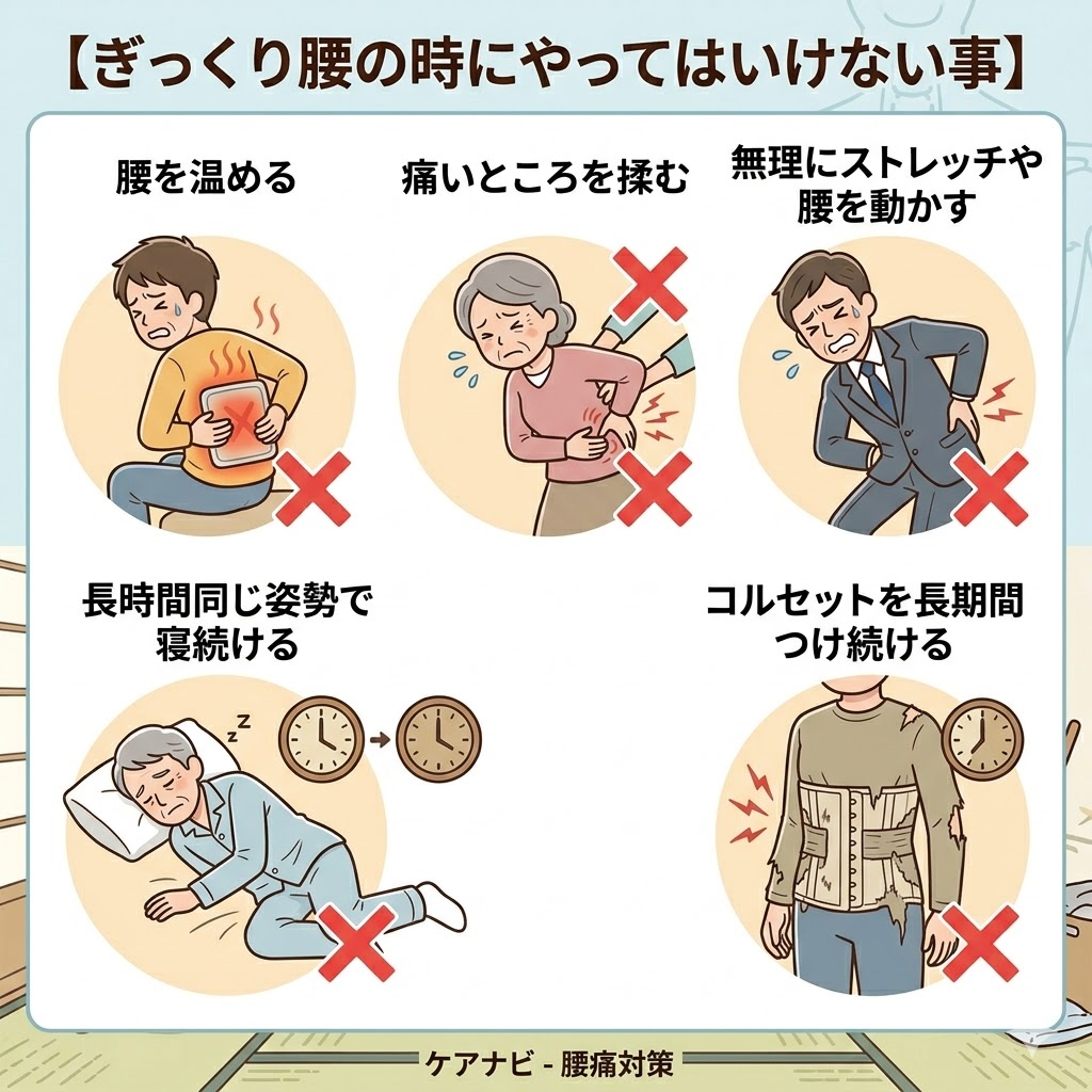 ぎっくり腰にやってはいけないこと