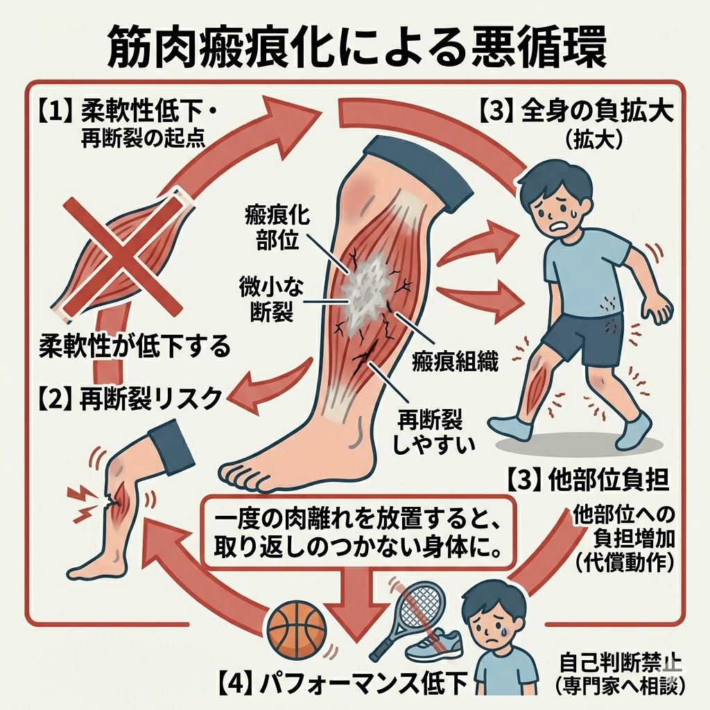 肉離れをほうっておくと生じる問題