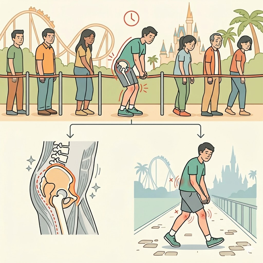 前屈みの姿勢が腰と膝に及ぼう影響