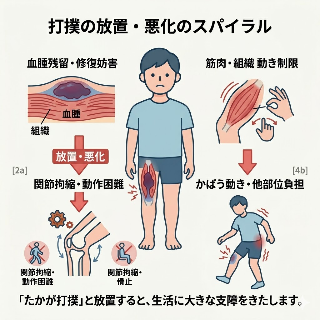 打撲を放置した影響