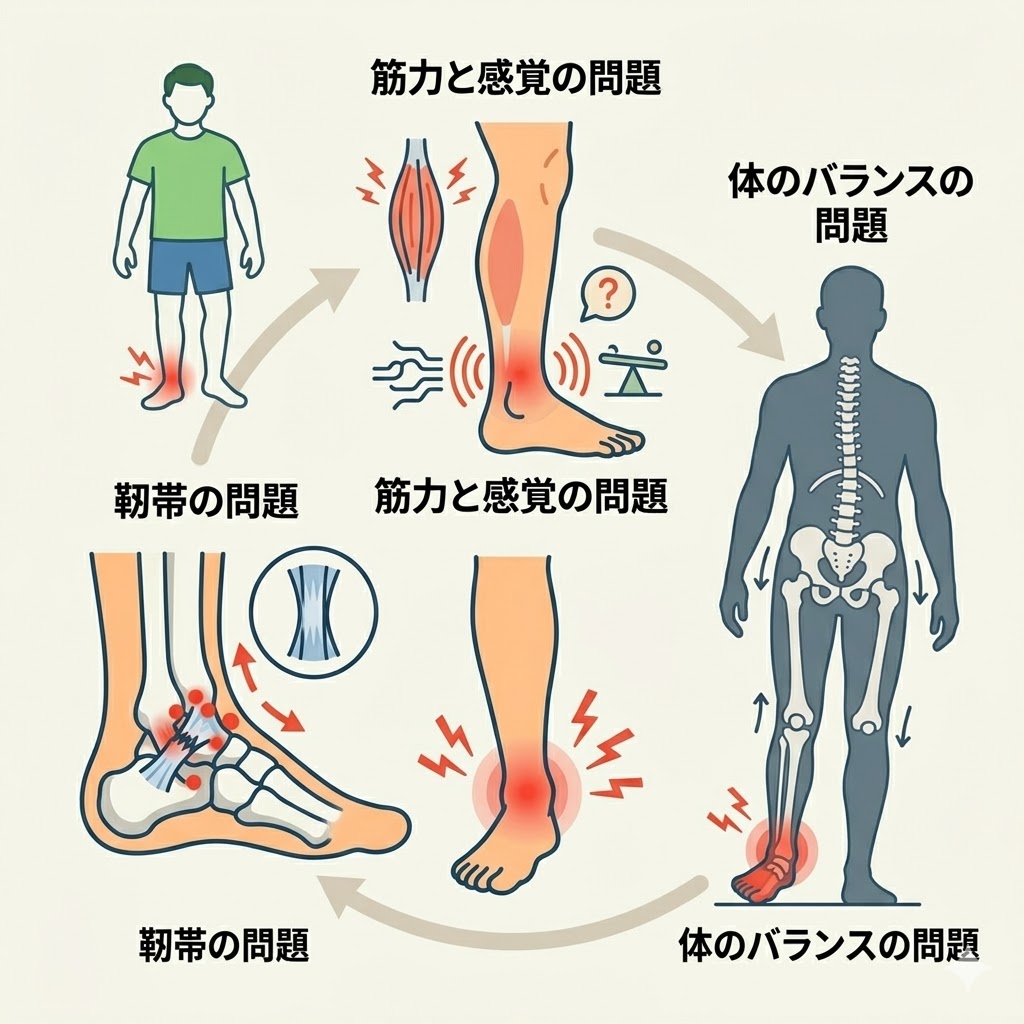 捻挫を繰り返すメカニズム