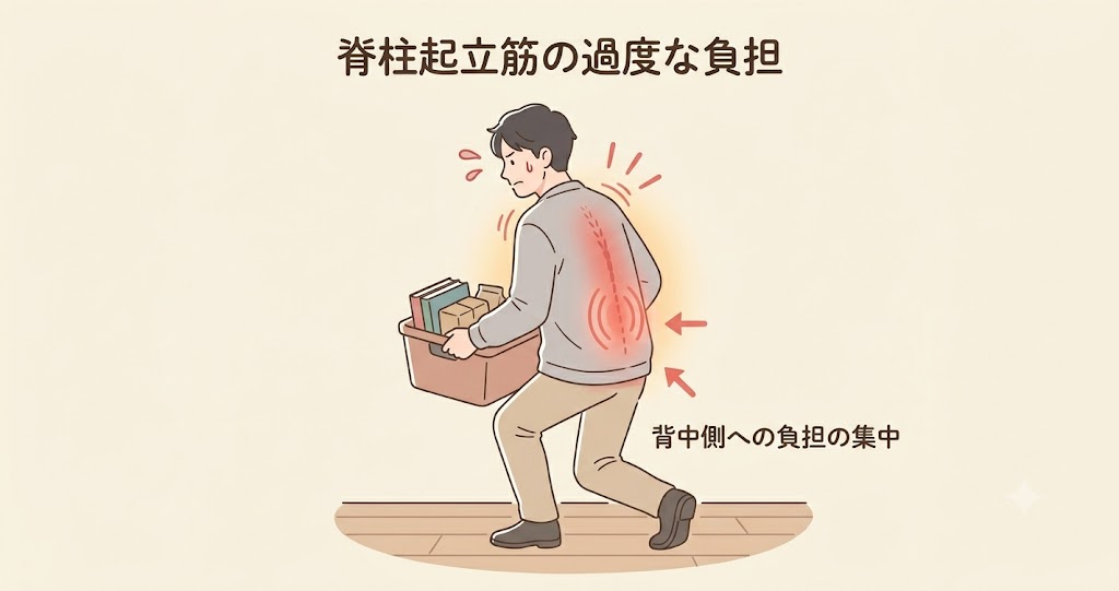 立ち仕事 背中の張り 脊柱起立筋への負担