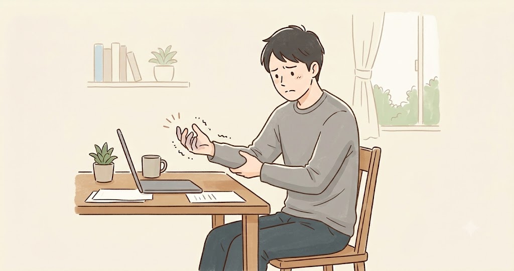 肘部管症候群の男性