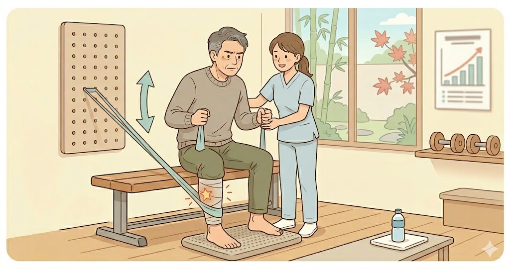 リハビリしている男性の様子
