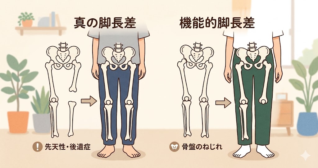 足の長さの違いの様子