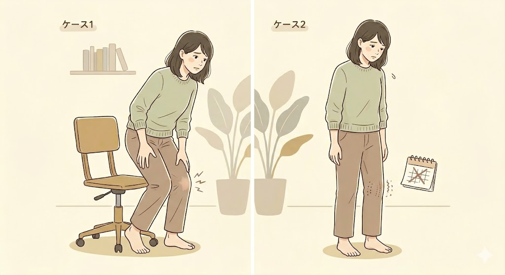 膝裏が張る経過パターン