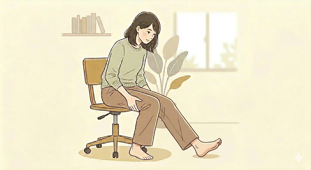 座ったままできる膝裏・腿裏の緊張確認方法