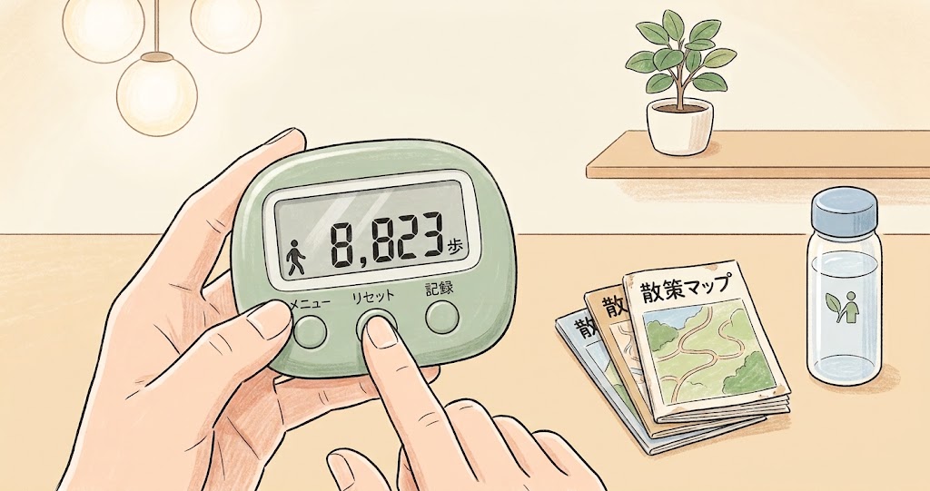 歩数を確認するスマートウォッチ