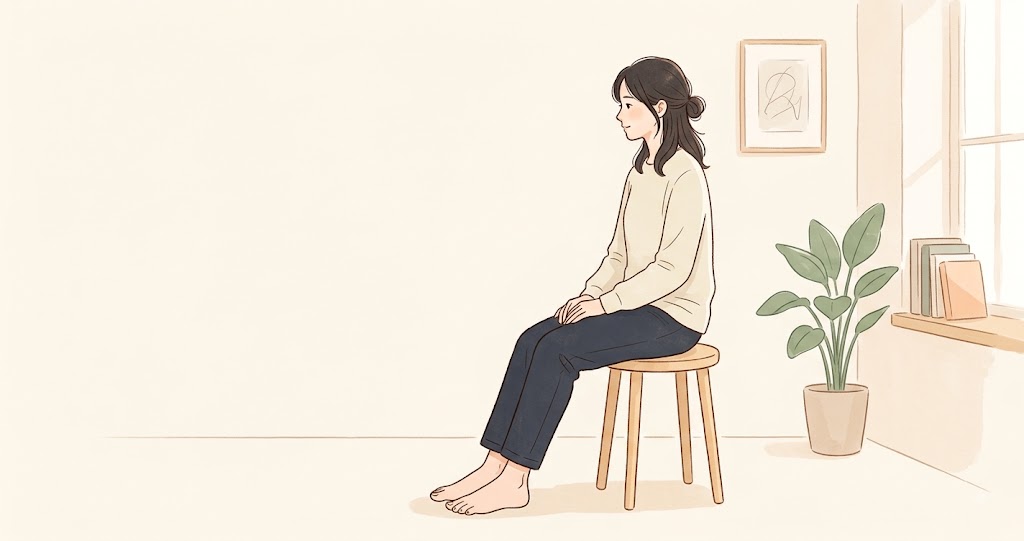 椅子に座っている女性の様子