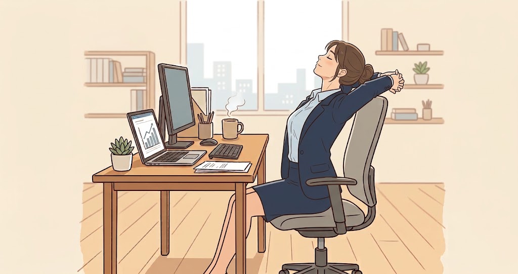 デスクワークで背中を伸ばしてもコリが取れないのはなぜ？