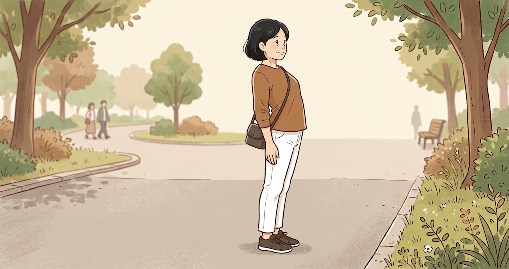 反り腰の姿勢の女性
